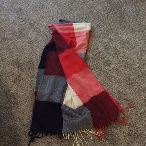 Soft navy and orange scarf